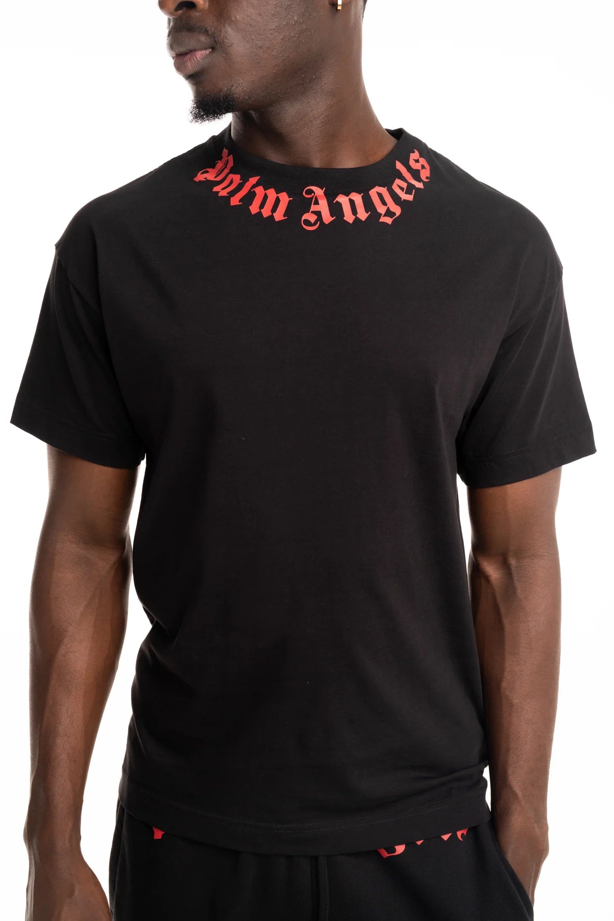 (Core) Palm Angels Men's Neck Logo Regular Tee