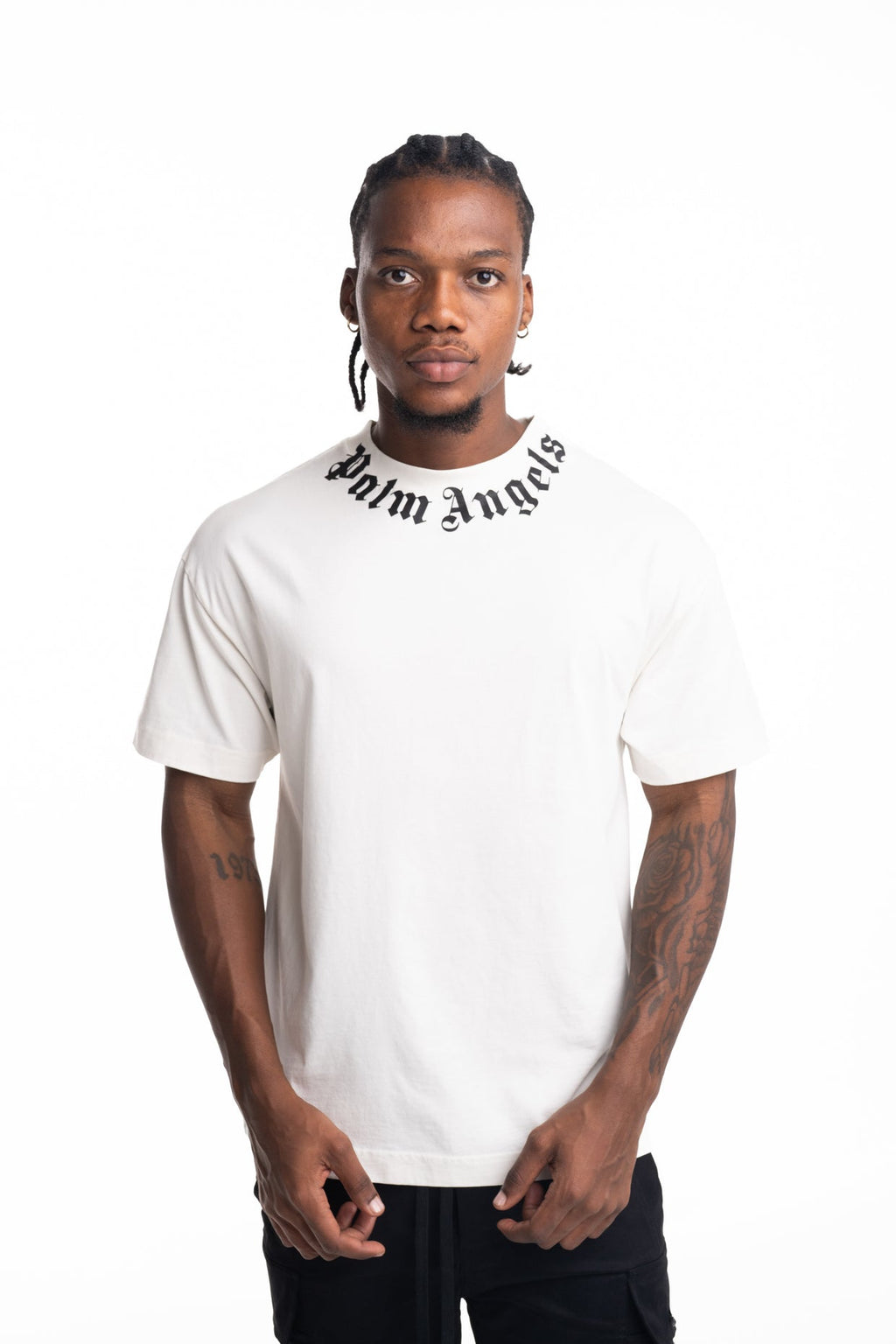 (Core) Palm Angels Men's Neck Logo Regular Tee