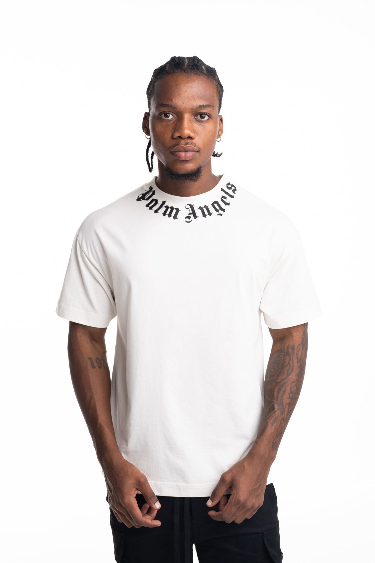 (Core) Palm Angels Men's Neck Logo Regular Tee