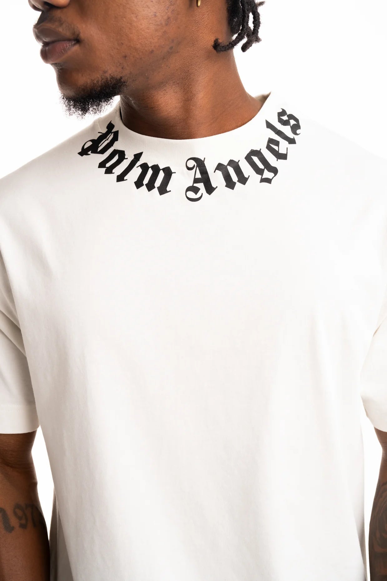 (Core) Palm Angels Men's Neck Logo Regular Tee