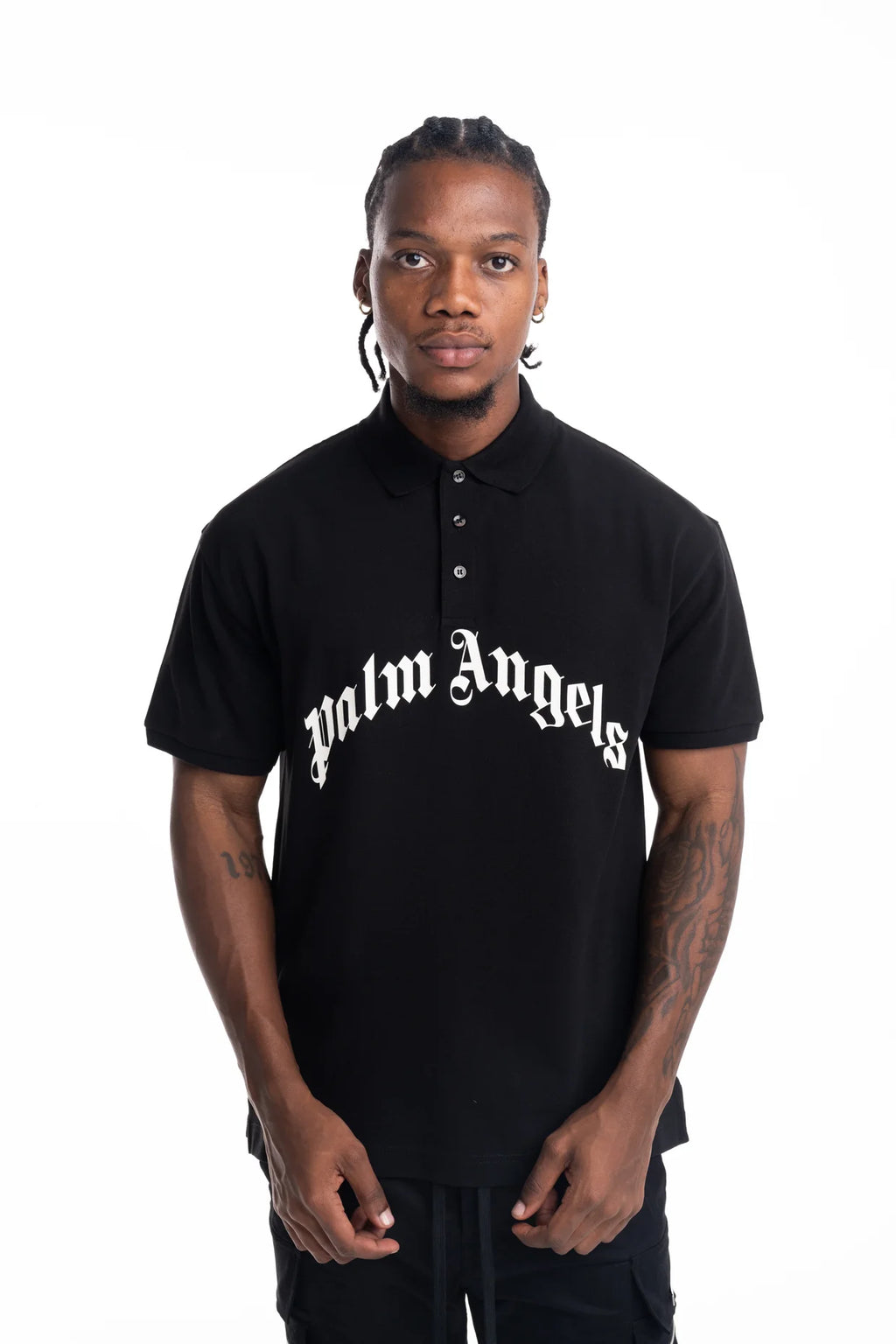 Palm Angels Men's Curved Logo SS Polo