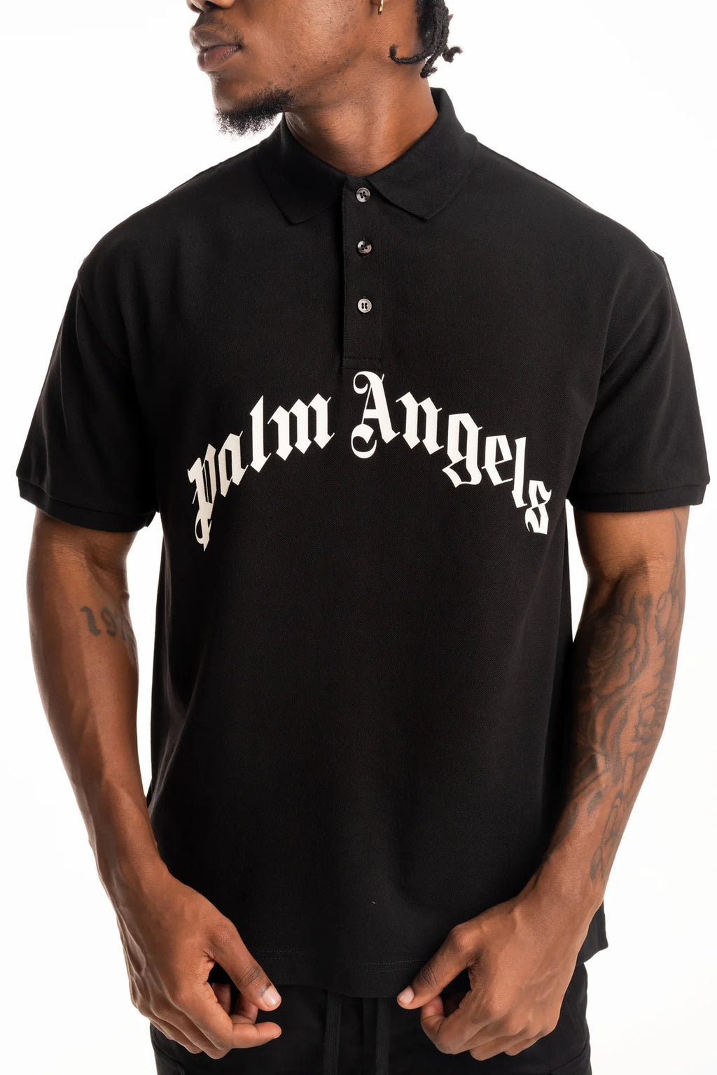 Palm Angels Men's Curved Logo SS Polo