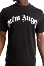 Palm Angels Men's Curved Logo Regular Tee