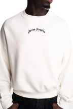 Palm Angels Men's Back Curved Logo Loose Crew