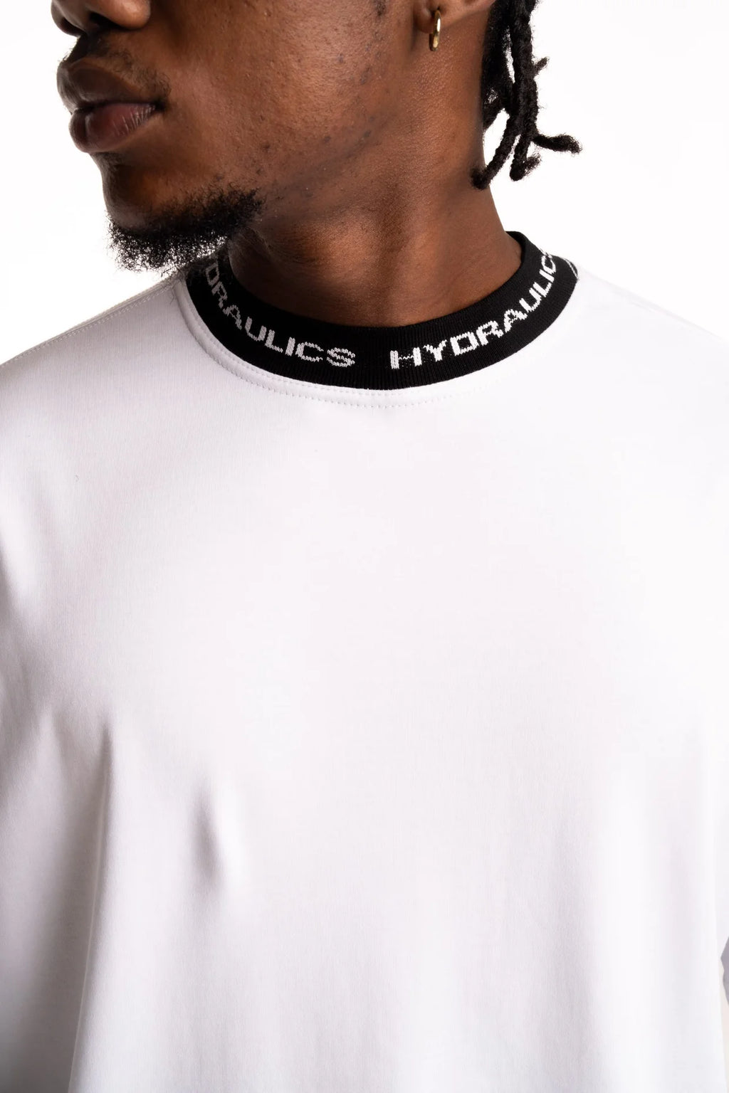 Hydraulics Contrast Branded Ribbing Oversized Fit T Shirt White
