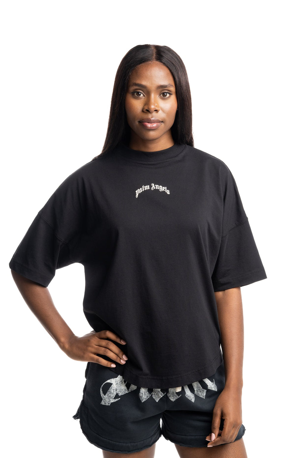 (Core) Palm Angels Ladies Curved Logo Over Tee