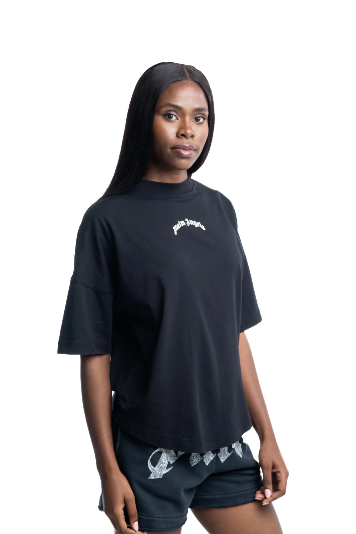 (Core) Palm Angels Ladies Curved Logo Over Tee