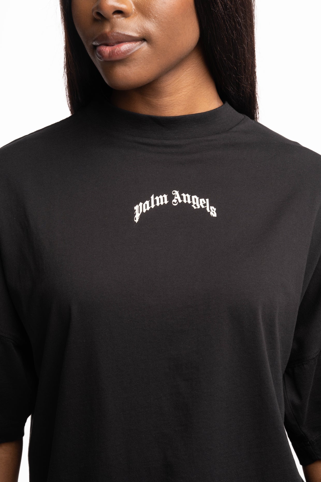 (Core) Palm Angels Ladies Curved Logo Over Tee