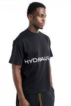 Hydraulics Men's 3D Embroidered Logo Oversized Fit T Shirt Black