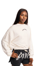 Palm Angels Ladies Curved Logo Loose Crop Crew
