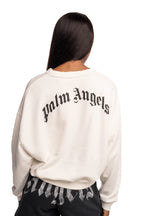 Palm Angels Ladies Curved Logo Loose Crop Crew