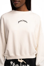 Palm Angels Ladies Curved Logo Loose Crop Crew