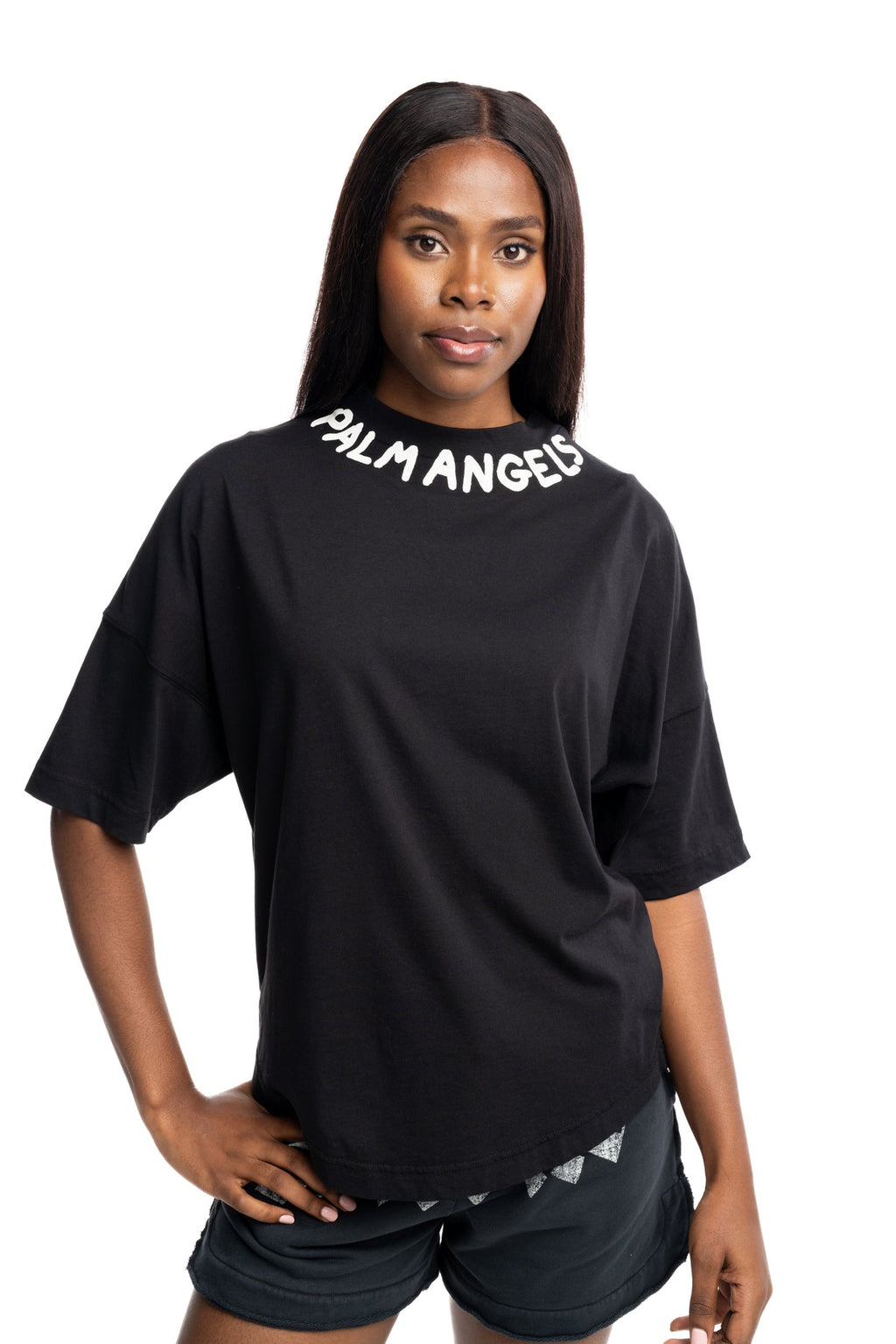 (Core) Palm Angels Ladies Neck Logo Over Tee