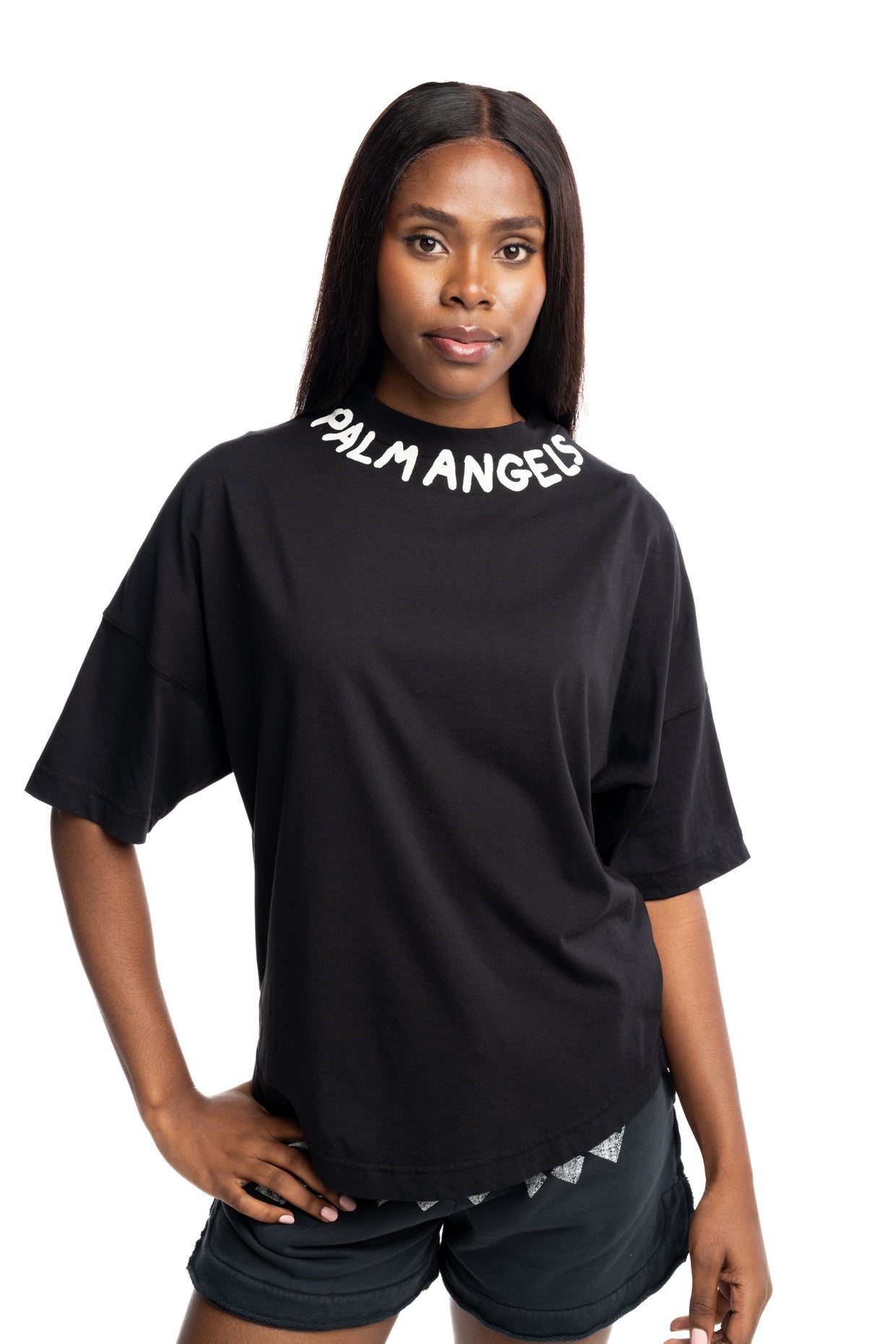 (Core) Palm Angels Ladies Neck Logo Over Tee
