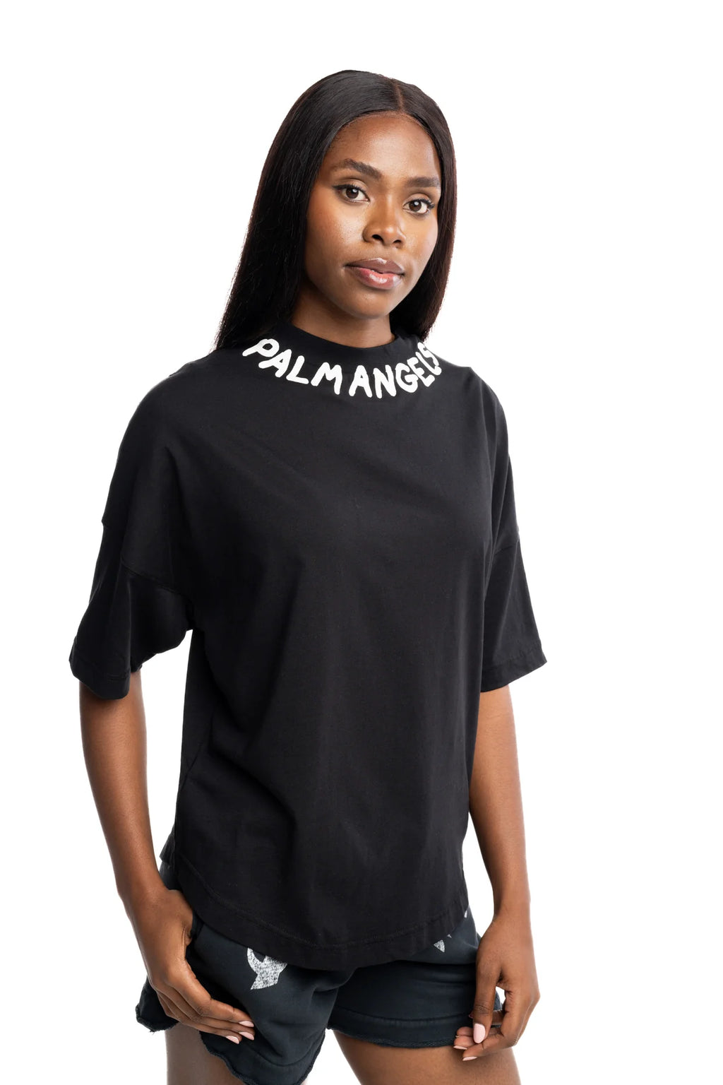 (Core) Palm Angels Ladies Neck Logo Over Tee