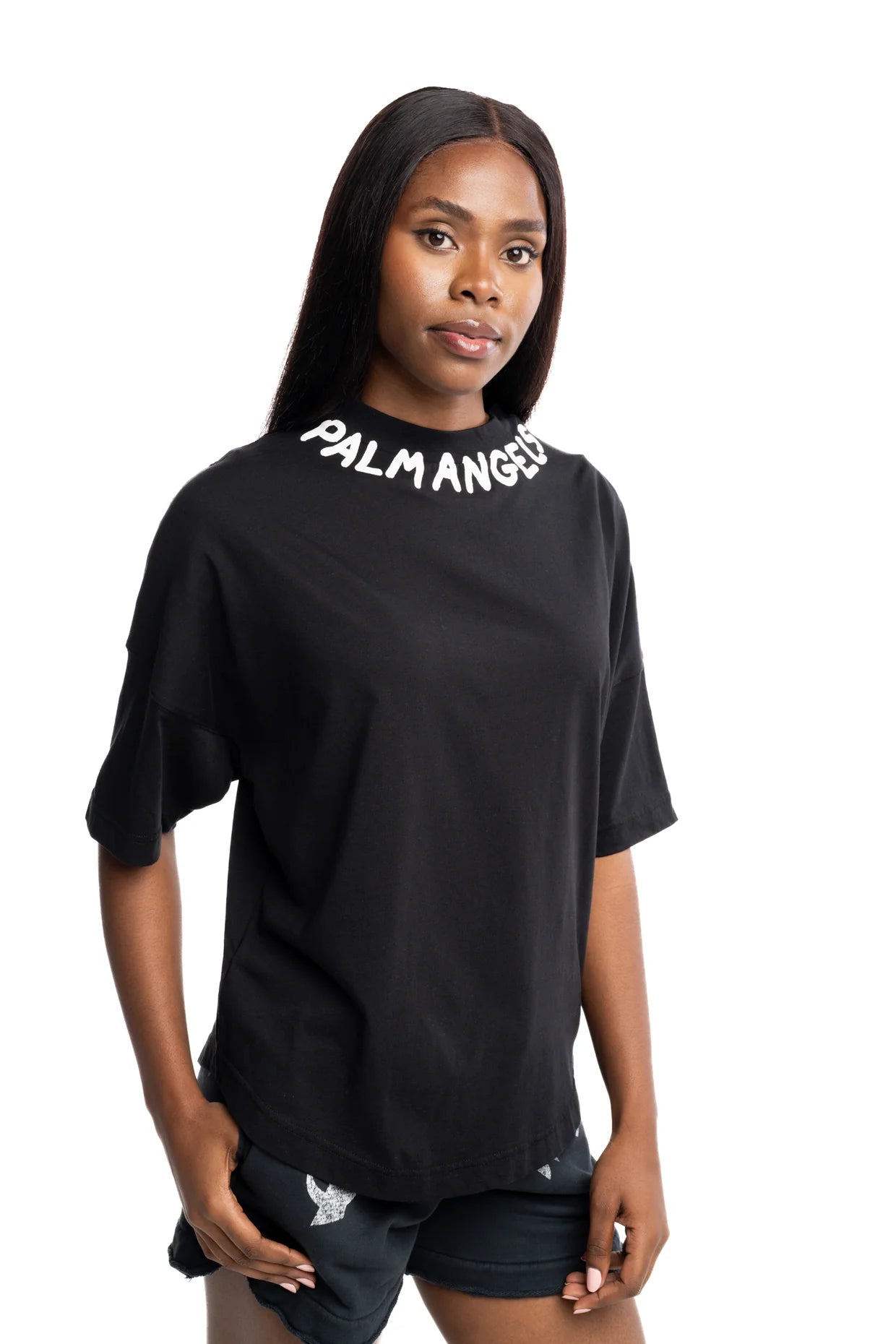 (Core) Palm Angels Ladies Neck Logo Over Tee