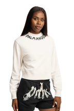 (Core) Palm Angels Ladies Neck Logo Fitted Crew