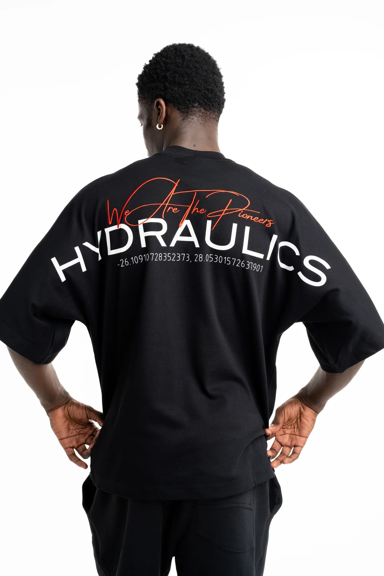 Hydraulics Men's We Are The Pioneers Co-ordinates Super Oversized T Shirt Black