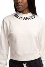 (Core) Palm Angels Ladies Neck Logo Fitted Crew