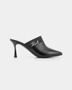 Karl Lagerfeld Ladies Sienna Mule Black Lthr w/Silver