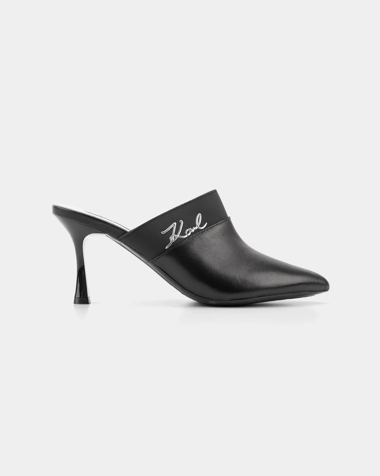 Karl Lagerfeld Ladies Sienna Mule Black Lthr w/Silver