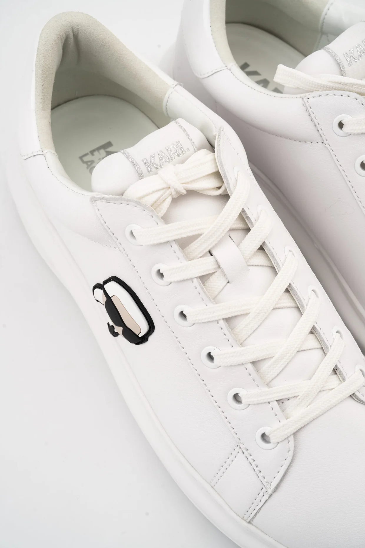 (Core) Karl Lagerfeld Men's Kapri NFT Lo Lace White Lthr/Mono Sneaker KL52530N 01W