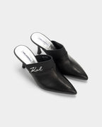 Karl Lagerfeld Ladies Sienna Mule Black Lthr w/Silver