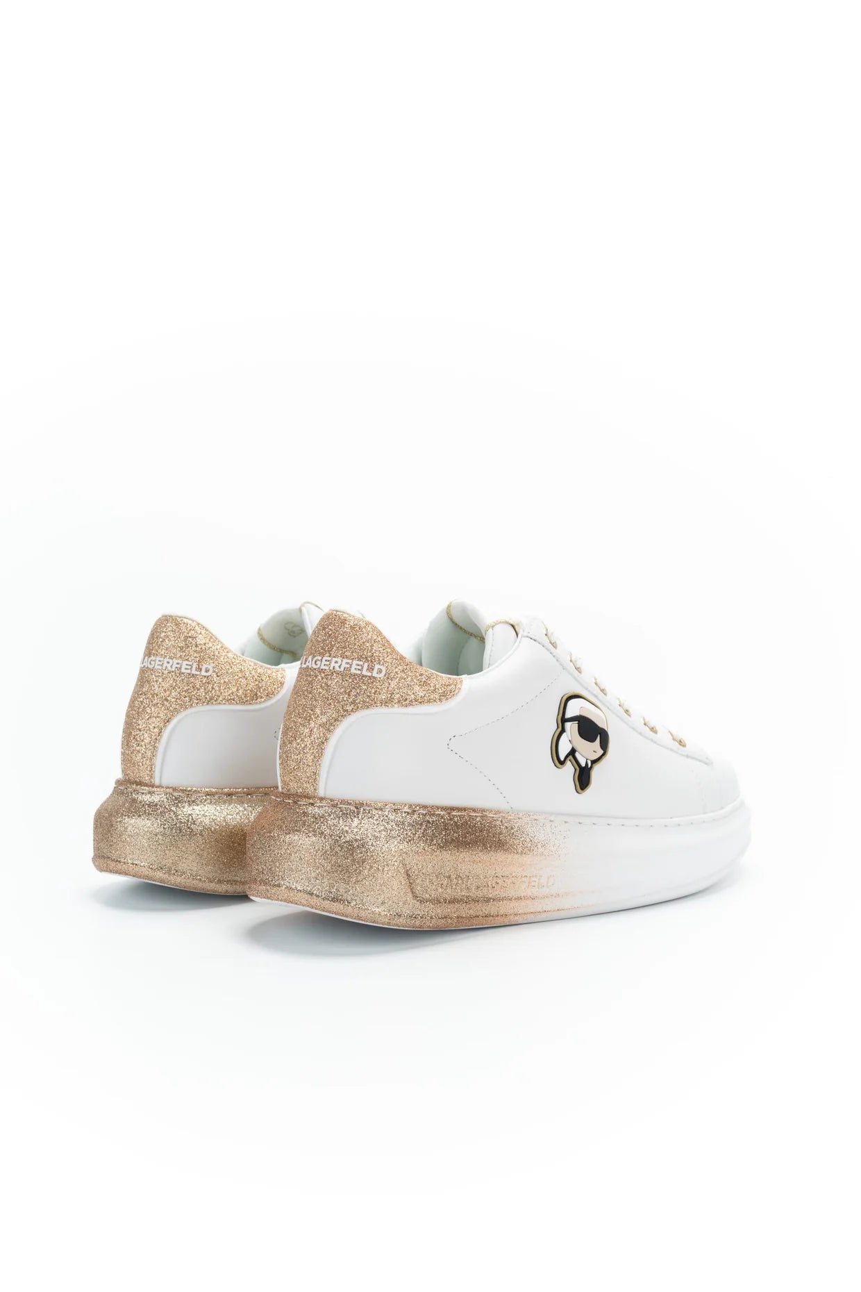 Karl Lagerfeld Ladies Kapri Ombre NFT Lo Lace White Lthr w/Gold
