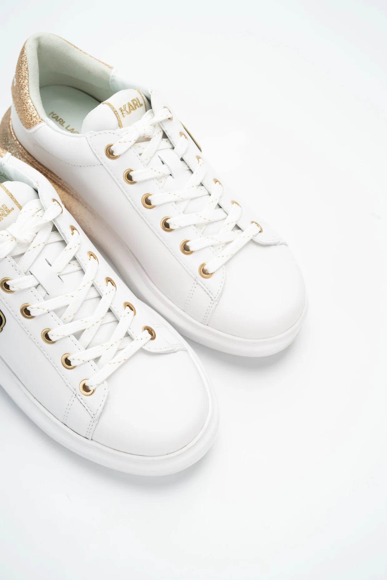 Karl Lagerfeld Ladies Kapri Ombre NFT Lo Lace White Lthr w/Gold