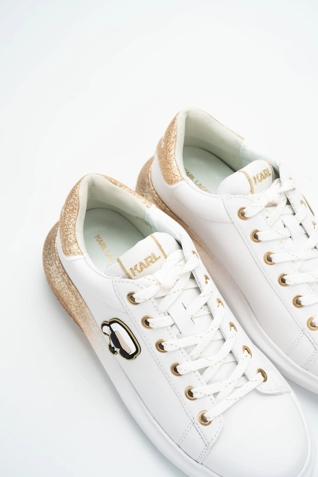 Karl Lagerfeld Ladies Kapri Ombre NFT Lo Lace White Lthr w/Gold
