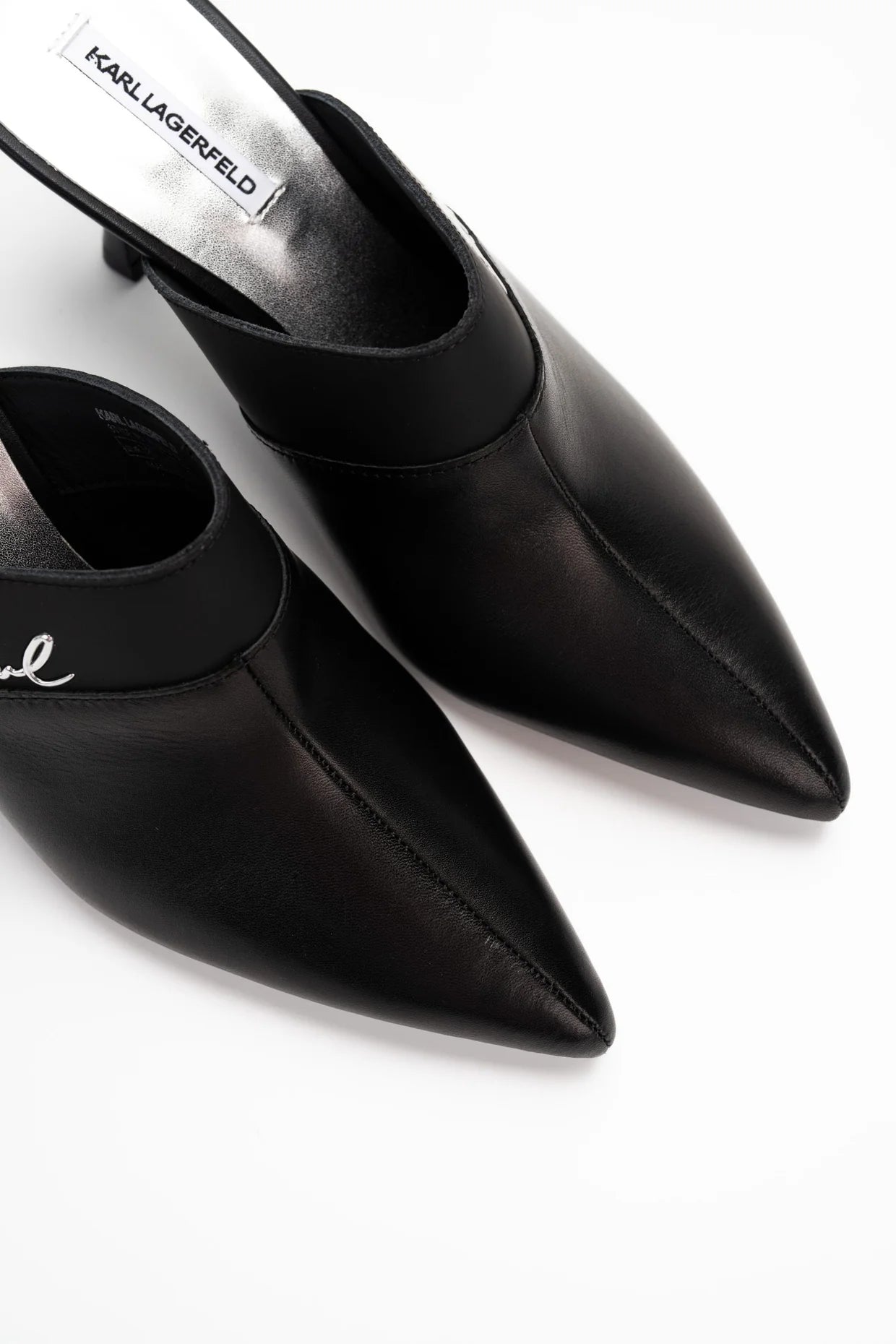 Karl Lagerfeld Ladies Sienna Mule Black Lthr w/Silver