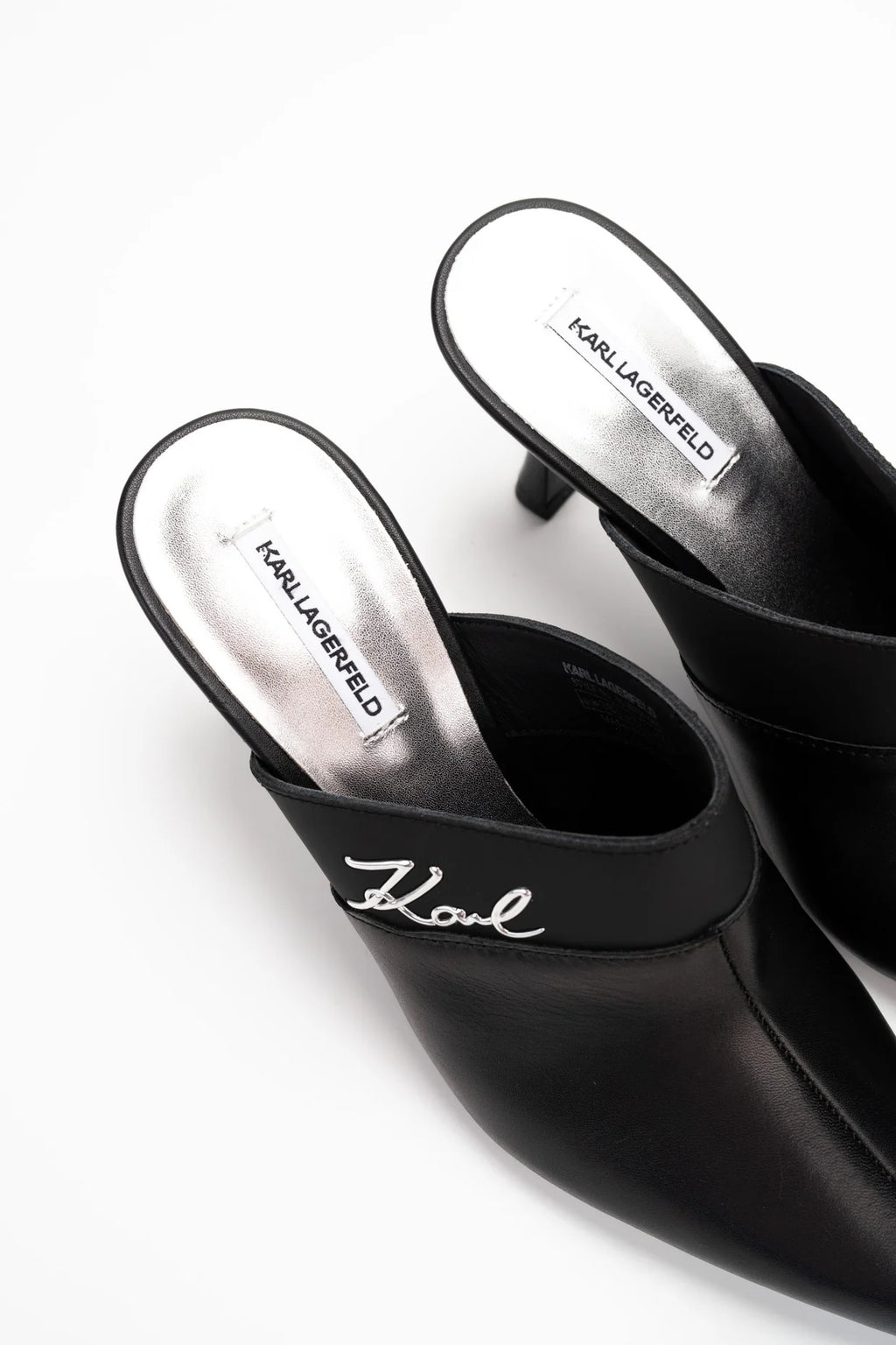 Karl Lagerfeld Ladies Sienna Mule Black Lthr w/Silver