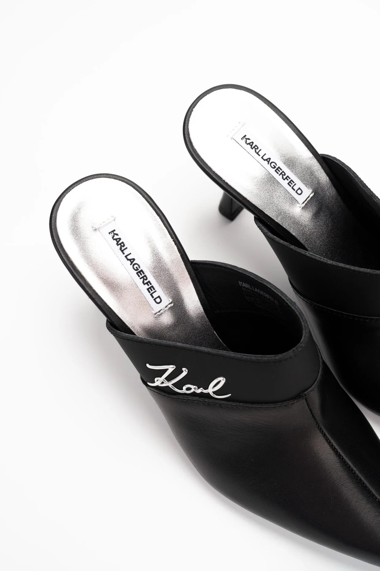 Karl Lagerfeld Ladies Sienna Mule Black Lthr w/Silver