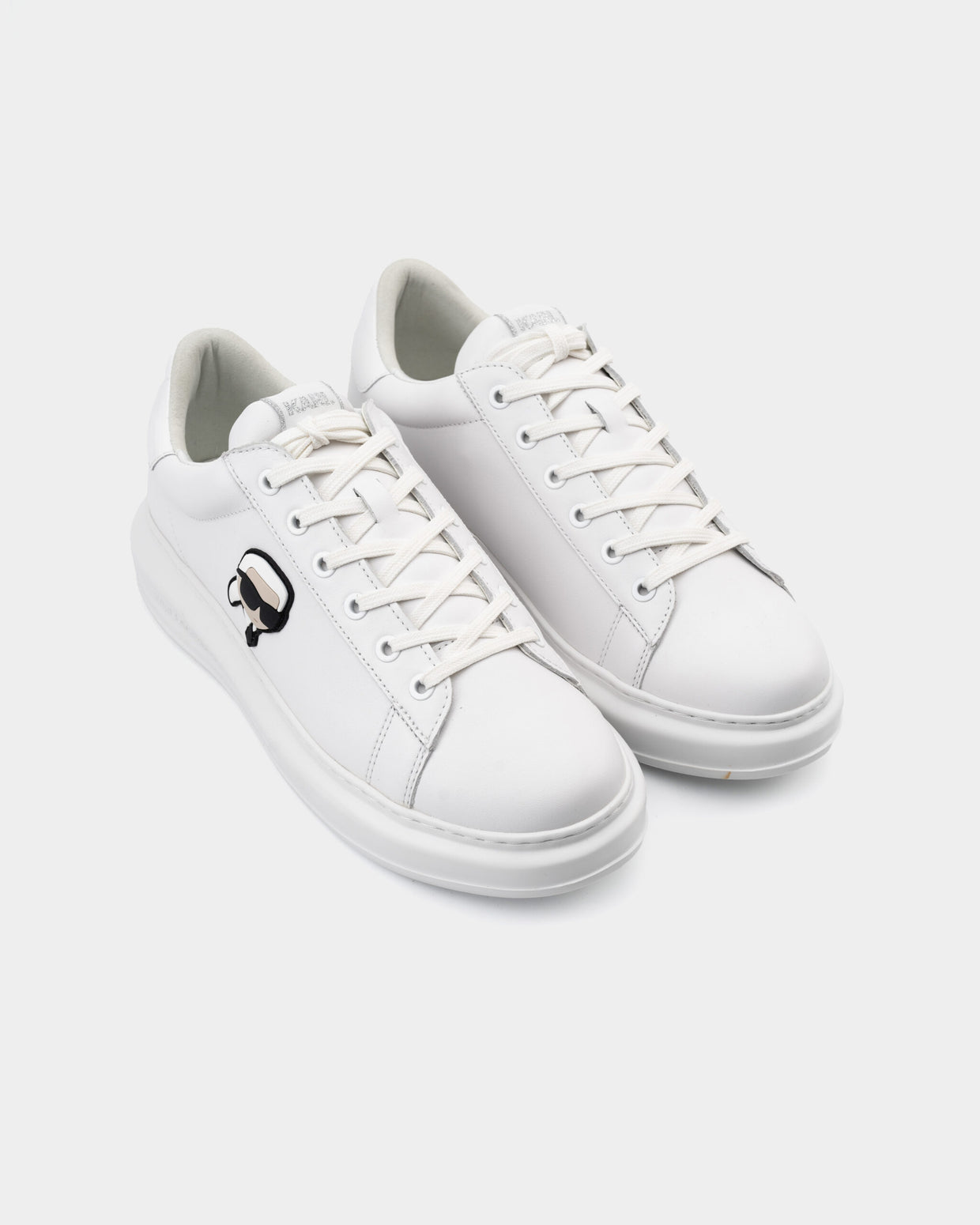 (Core) Karl Lagerfeld Men's Kapri NFT Lo Lace White Lthr/Mono Sneaker KL52530N 01W